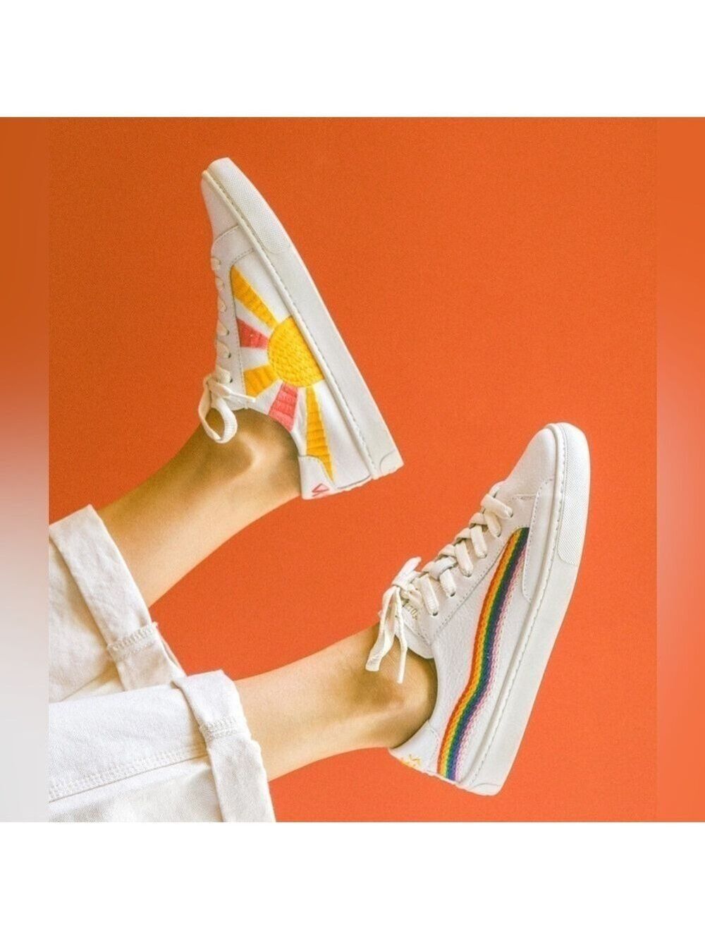 The Original Ibiza Women’s Sneaker in Oasis White, Rainbow Wave Size 8.5